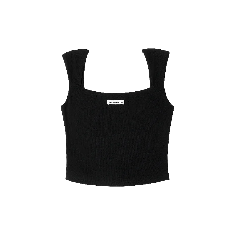 BUSTIER STYLE TANK TOP - BLACK