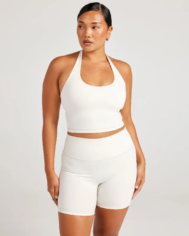 Aura Halter Tank - Vanilla Latte