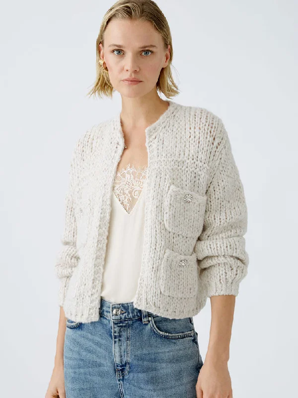 Oui Cardigan Light Beige Melange