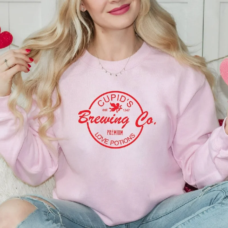 Cupid's Brewing Co Valentines Day Sweatshirt, Valentine's Day Gift, Women's Crewneck, Gift for Girlfriend