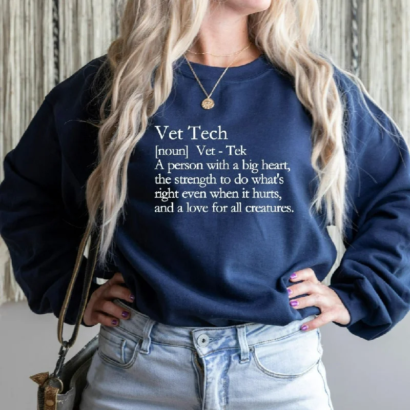 Vet Tech Definition Crewneck Sweatshirt, Veterinary Technician Gift, Vet Tech Week Shirts