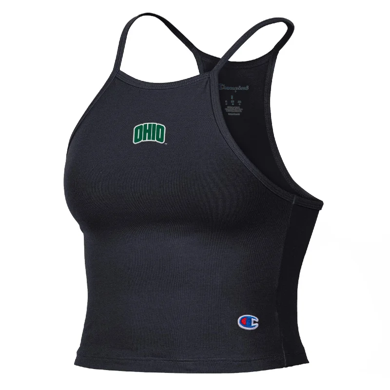 Ohio Bobcats Women's Champion Black Skinny Halter Crop