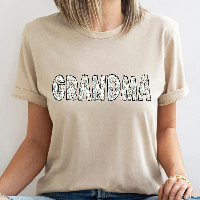 Grandma Personalized Shirt, Nana Floral TShirt, Gift for Granny, Mimi Gift, Gigi Graphic Tee