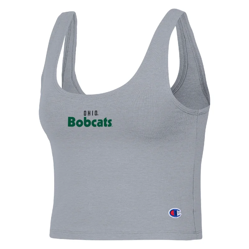 Ohio Bobcats Women's Champion Grey Crop Tank