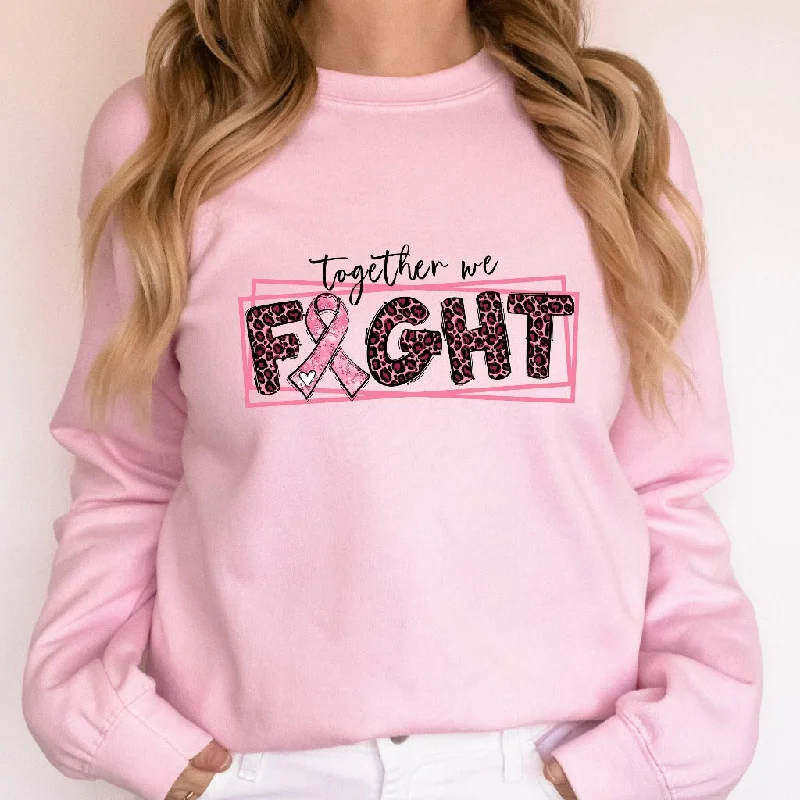 Breast Cancer Awareness Sweatshirt, In October We Wear Pink Crewneck, Together We Fight Sweater