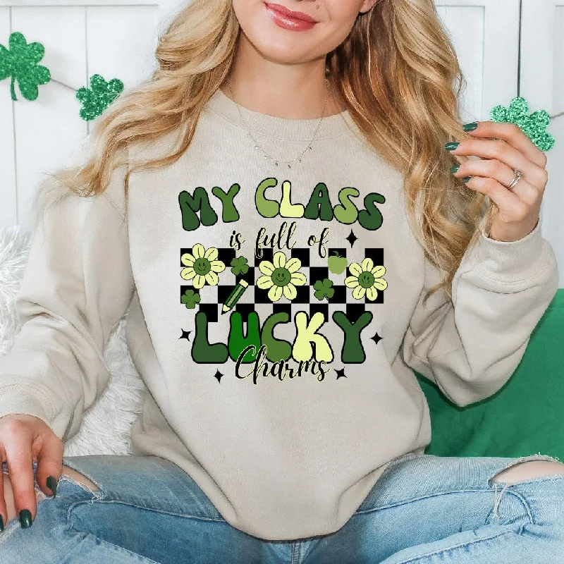 St Patrick's Day Teacher Sweatshirt, My Class is Full of Lucky Charms Crewneck Sweater, St Paddys Outfit