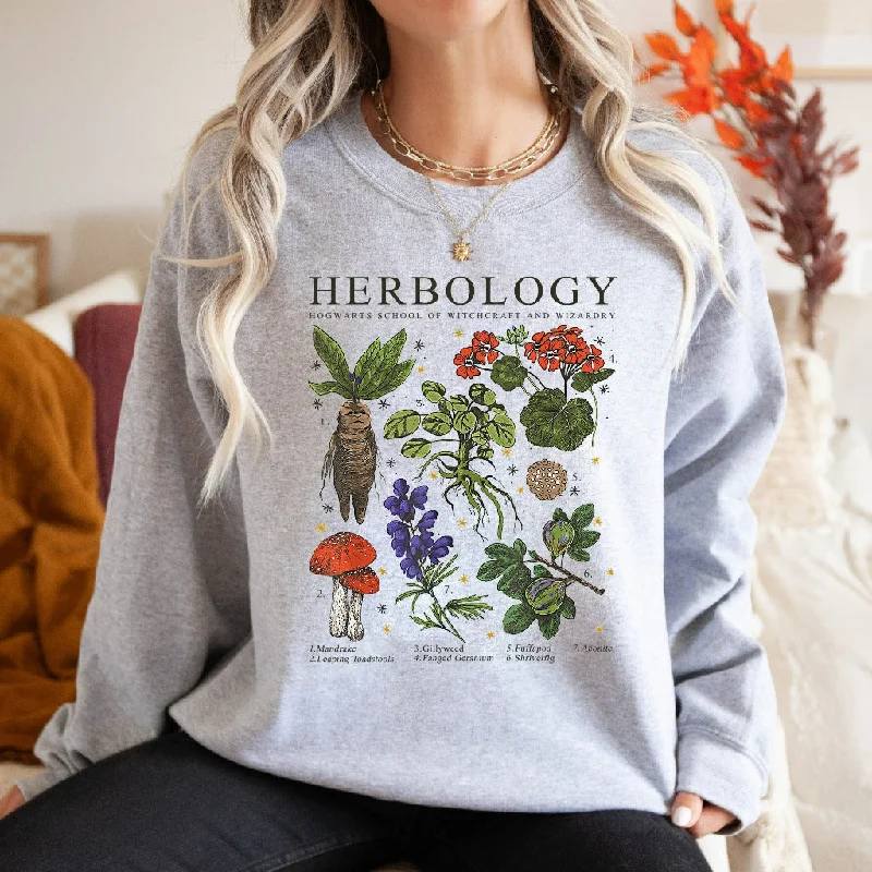 Herbology Crewneck Sweatshirt, Gift For Plant Lover, Botanical Shirt, Wizard Sweater, Gardening Shirt