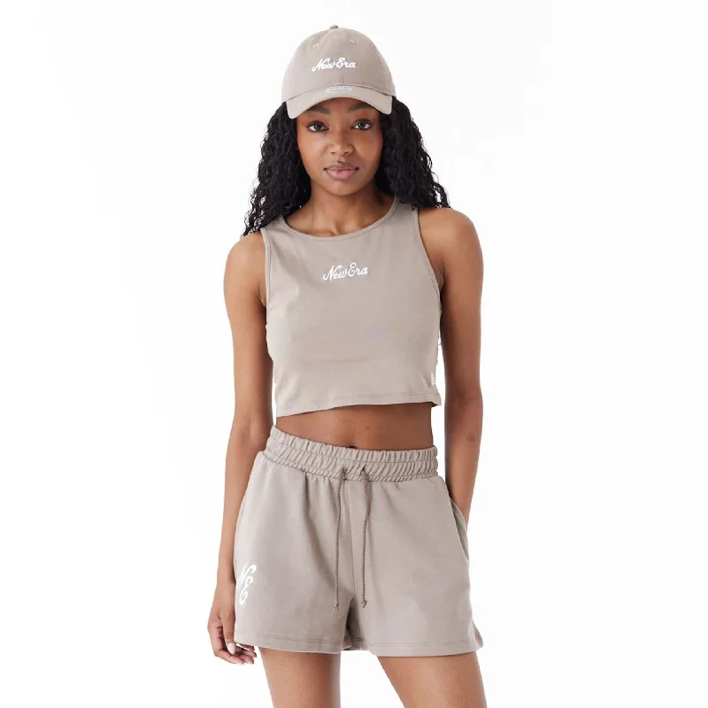 New Era Womens Brown Crop Tank Top