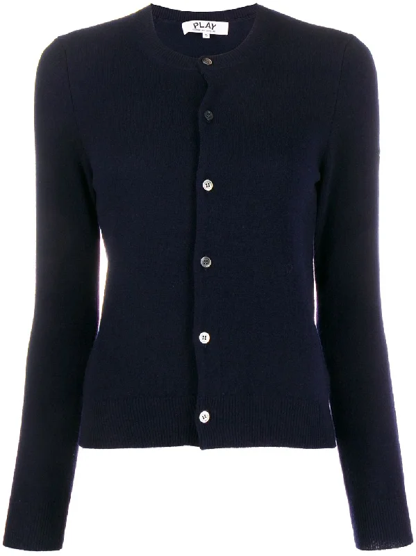 Womens Cardigan Sleeve Black Heart - Navy