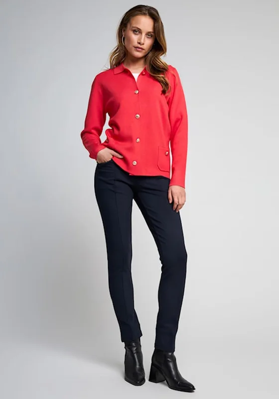 Micha Buttoned Cardigan, Red