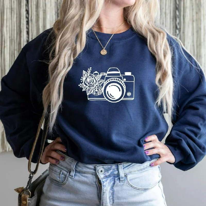 Photographer Crewneck Sweatshirt, Camera Graphic Tee, Gift for Photographer, Camera Lovers