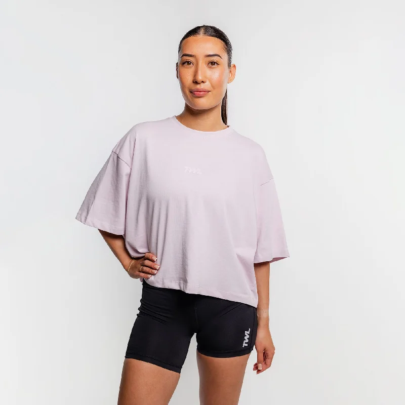 TWL - WOMEN'S LIFESTYLE OVERSIZED CROPPED T-SHIRT - LAVENDER