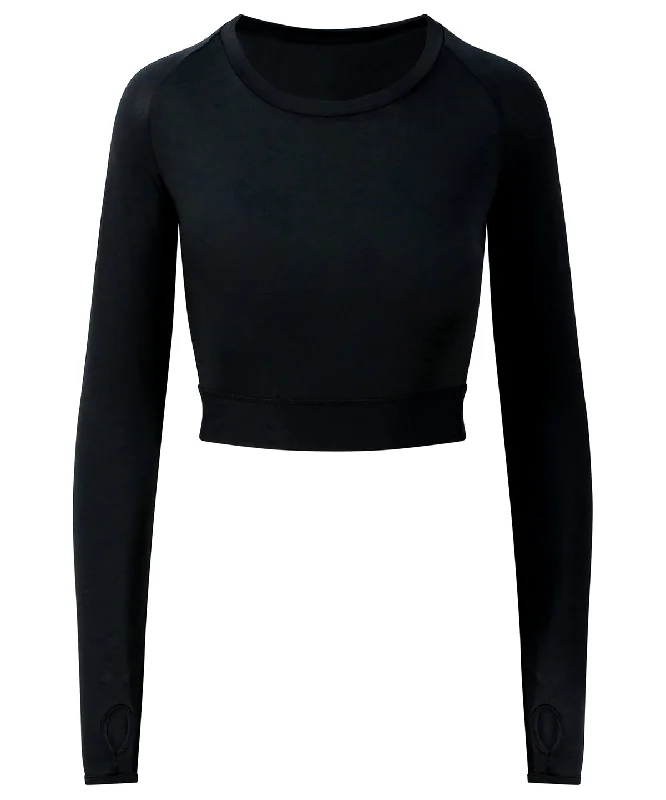 Jet Black* - Women's long-sleeve crop T