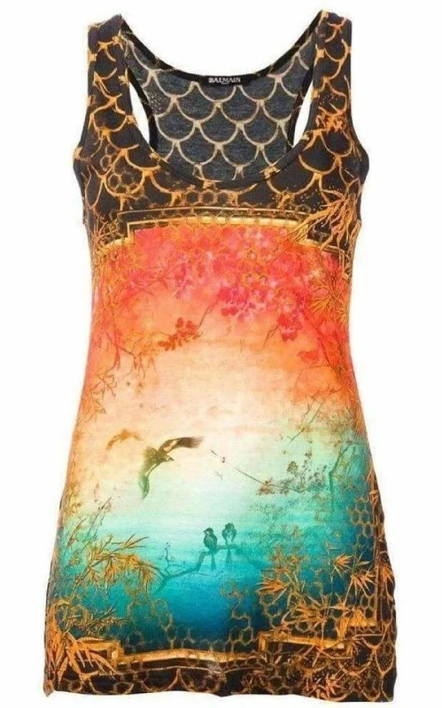 Cotton Oriental Print Tank Top