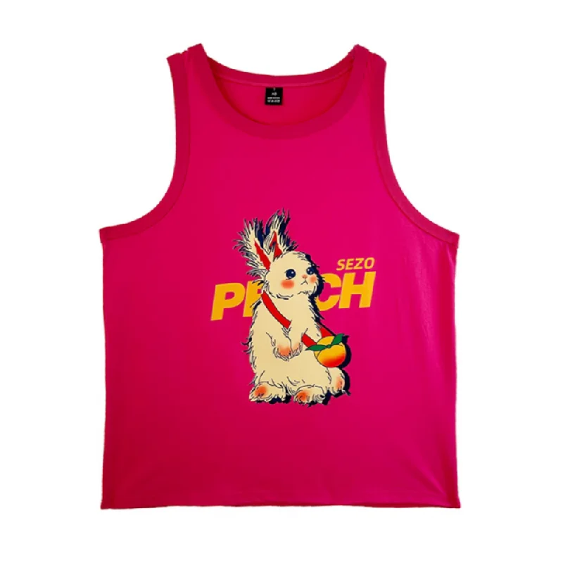 Women's Red Rabbit Print Tank Top