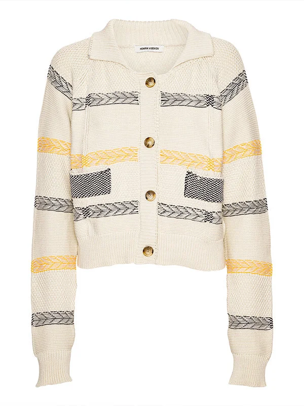 New Stitch Cardigan - Beige Mixed Black