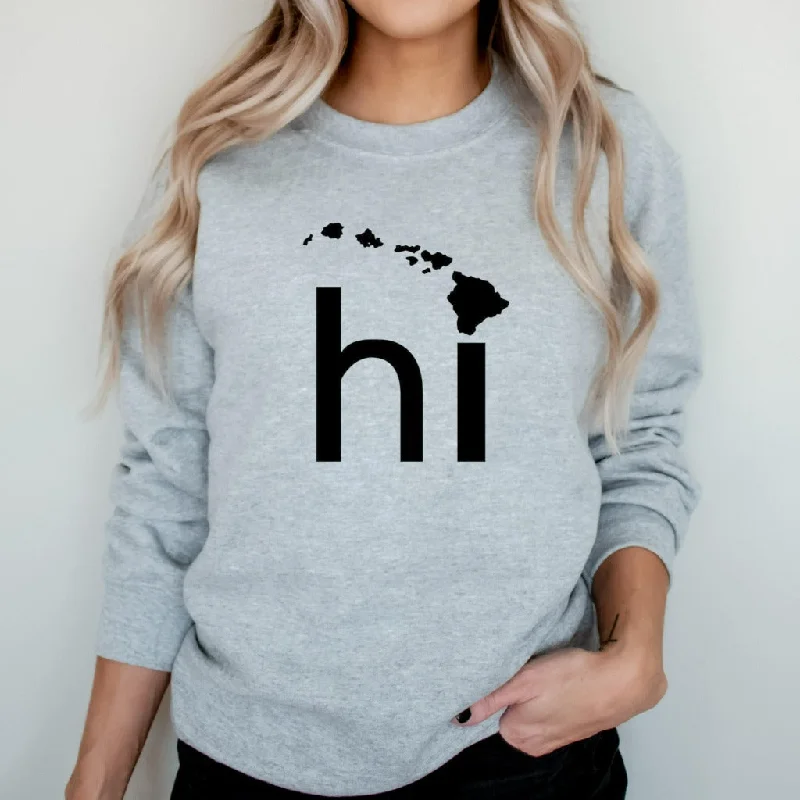 Hawaii Crewneck Sweatshirt, Unisex HI Crew Neck, HI Sweatshirt, Hawaii State Shirt, The Aloha State