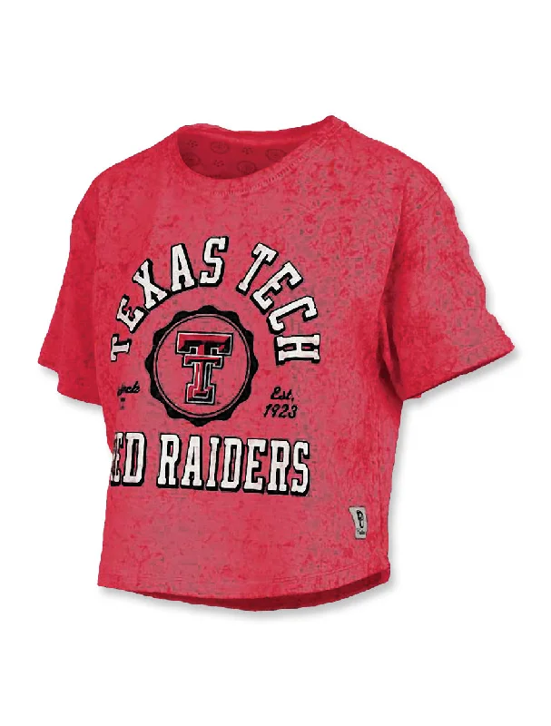 Texas Tech "Printed Poetry" Sun Wash Crop Top