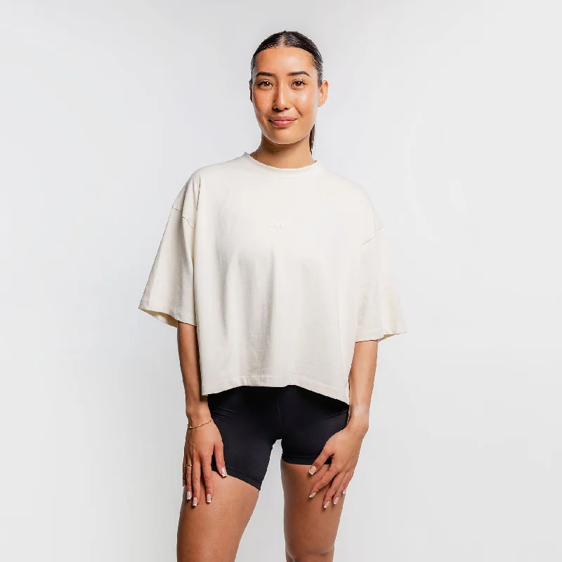 TWL - WOMEN'S LIFESTYLE OVERSIZED CROPPED T-SHIRT - BONE