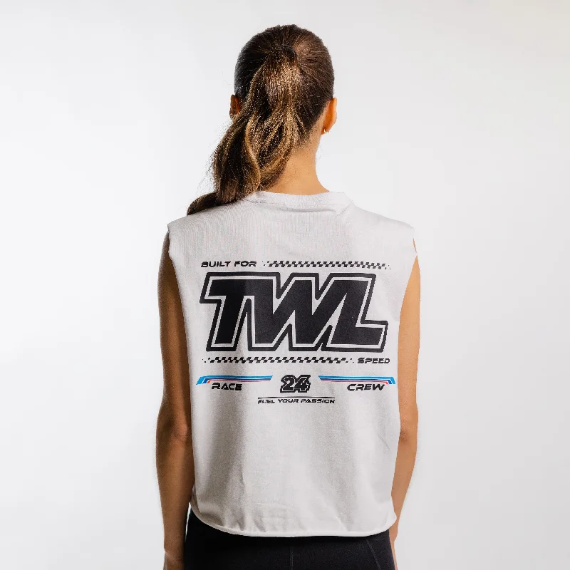 TWL - WOMEN'S SLASH CROP - RACE TO WIN - WHITE/BLACK