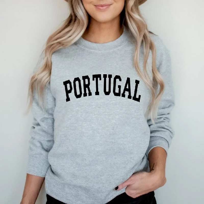 Portugal Sweatshirt, Lisbon Portugal Crewneck, Portugal Vacation Shirts, Minimalist Preppy Design, Portugal Souvenir Gifts