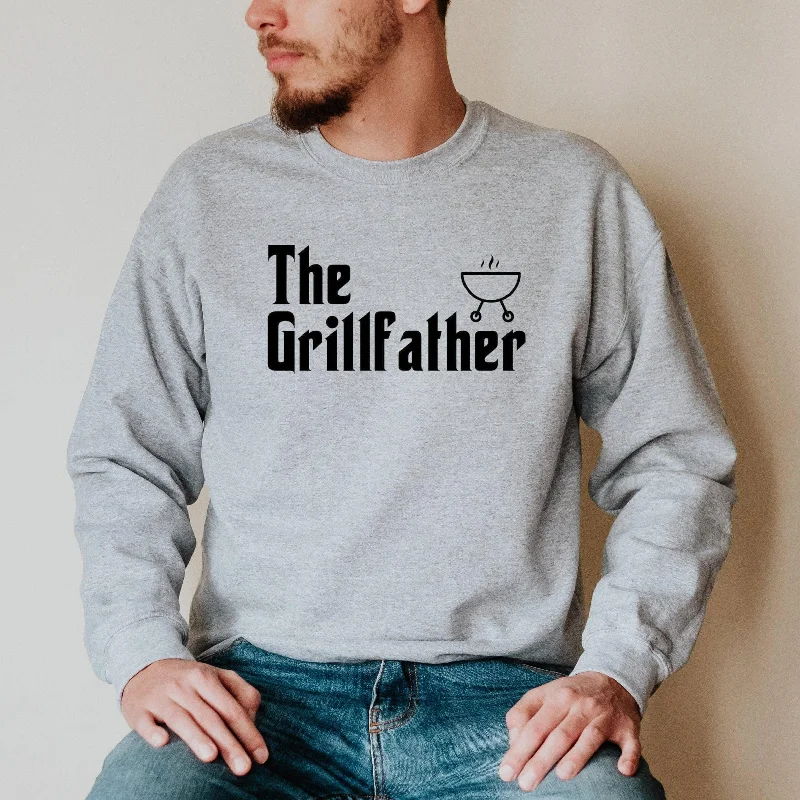 The Grillfather Sweatshirt, Grill Father Crewneck, Fathers Day Gift, Dad Gift from Wife from Kids, Funny BBQ Shirt