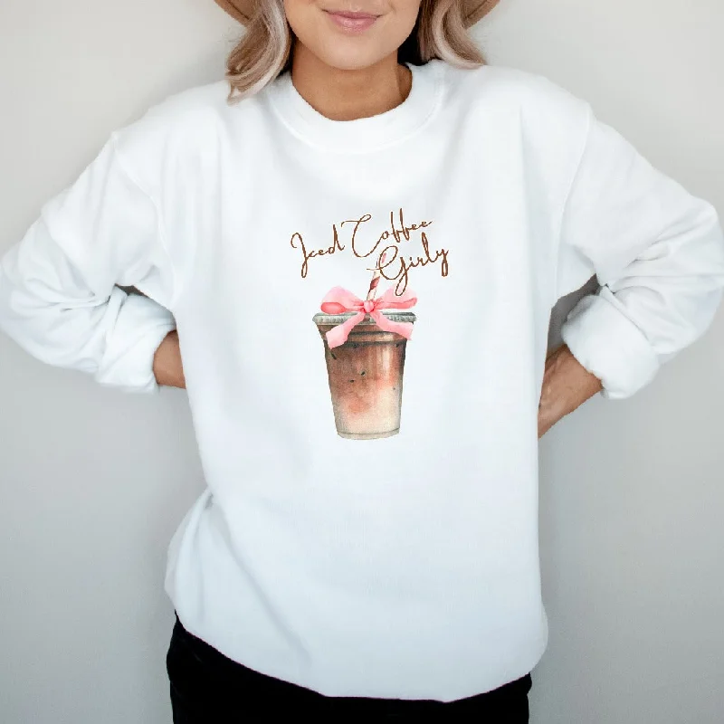 Iced Coffee Girly Sweatshirt, Iced Coffee Girl Crewneck, Coquette Coffee Shirt, Coffee Lover Gift