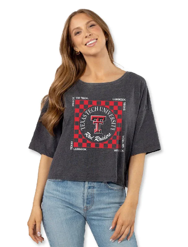 Texas Tech "Chess Club" Sunshine Oversized Crop Tee