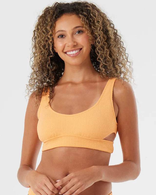 Aruba Cut Out Bralette Bikini Top - Papaya