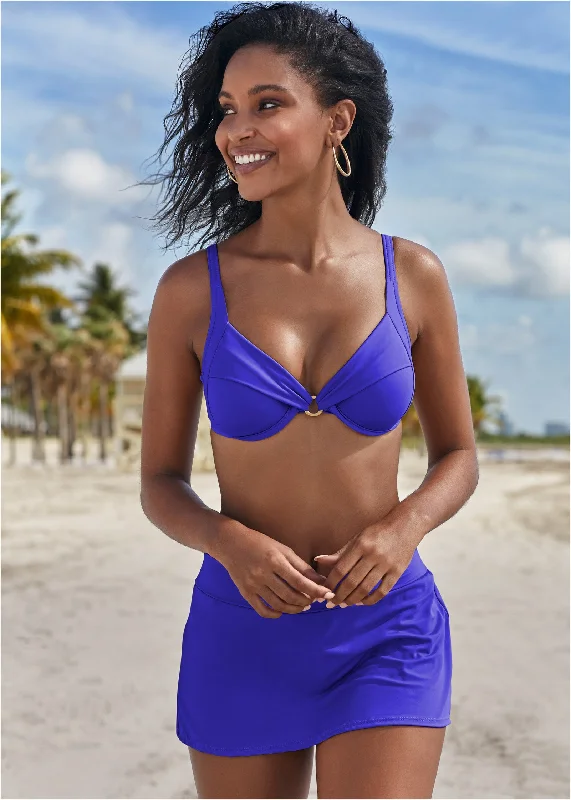 Draped Ring Bikini Top - Cobalt Blue