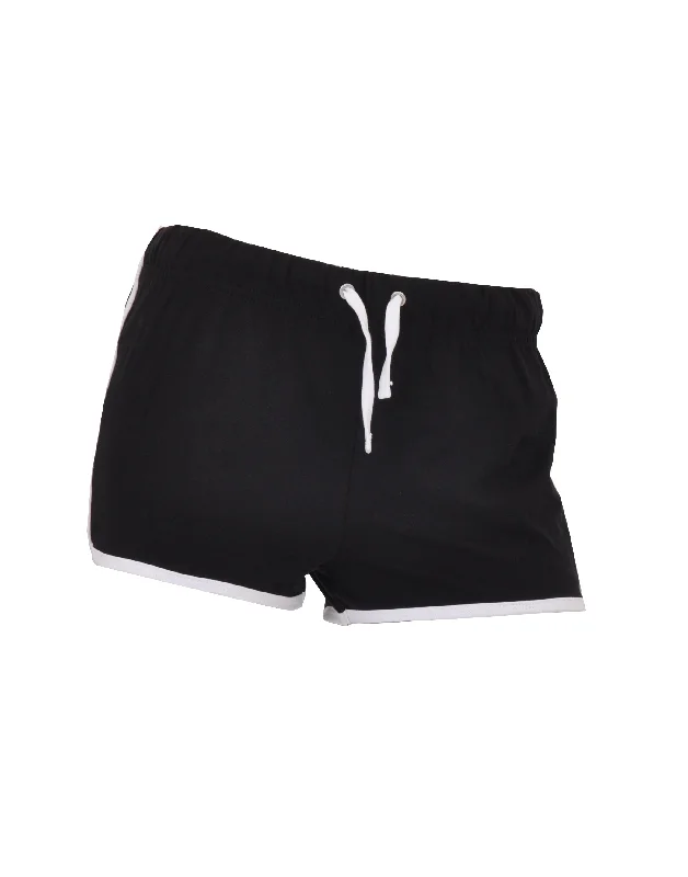 Women's 70s Black Sport Shorts