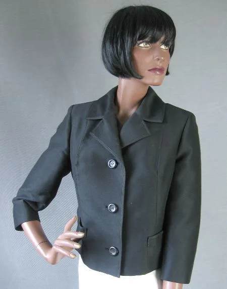 Women's Handmacher Jacket 50s 60s Vintage Suit Braid Trim Chanel Style Medium VFG