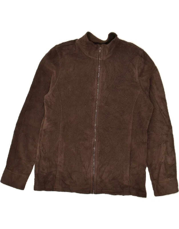 L.L.BEAN Womens Fleece Jacket UK 10 Small Brown Polyester