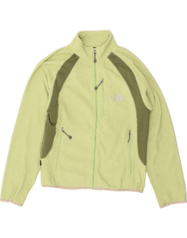 THE NORTH FACE Womens Fleece Jacket UK 12 Medium Green Colourblock