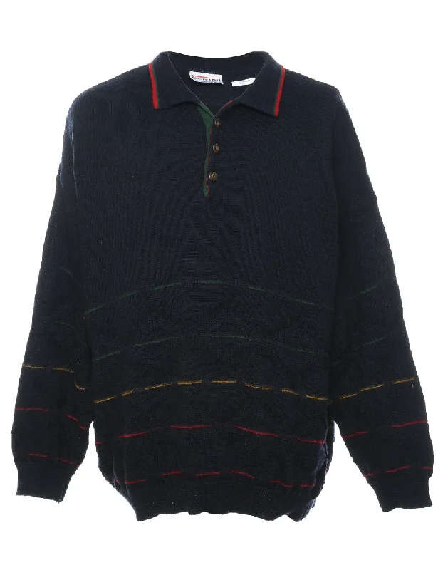 Wool Navy Jumper - XXL