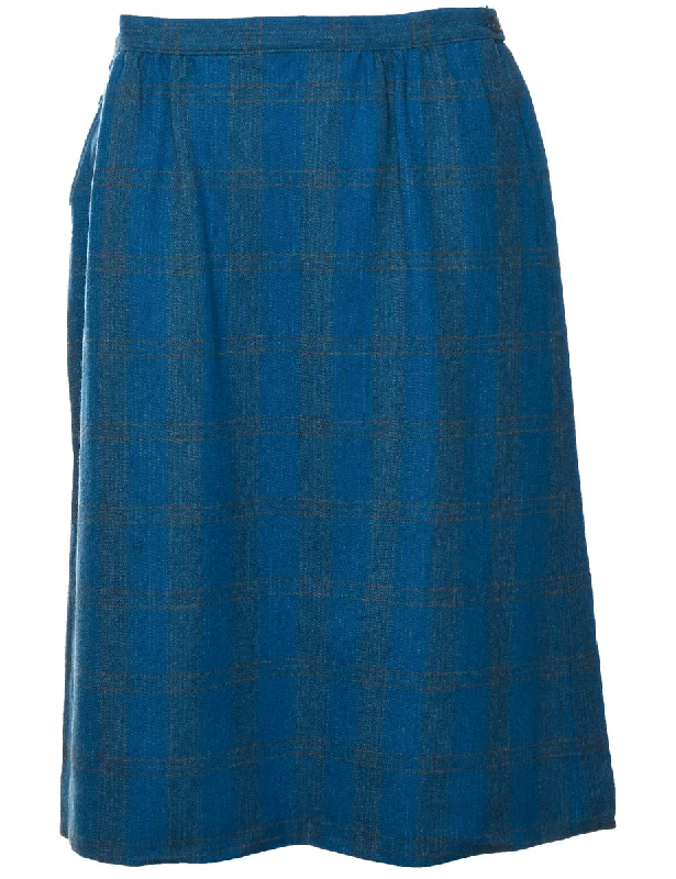 Wool Pendleton Pencil Skirt - L