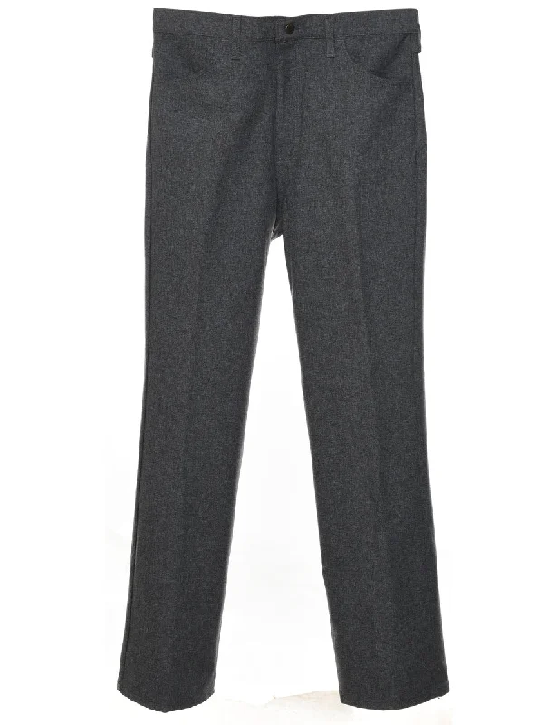 Wrangler Dark Grey Straight-Fit Trousers - W36 L34