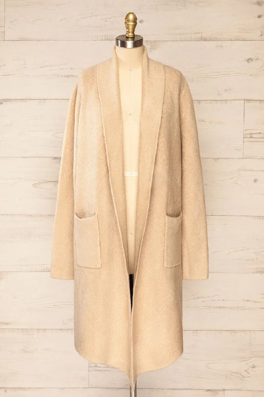 Colombo | Beige Open-Front Coat