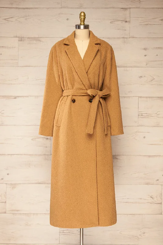 Kilmersdon | Long Caramel Felt Coat