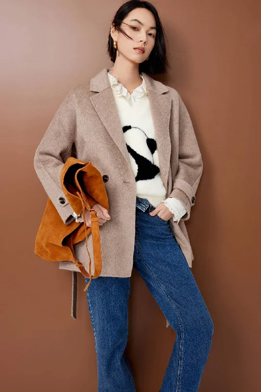 LILY Camel Wool-Blend Coat