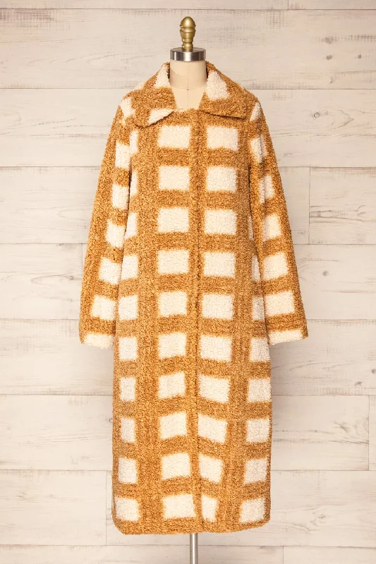 Remich | Faux Sherpa Checkered Coat