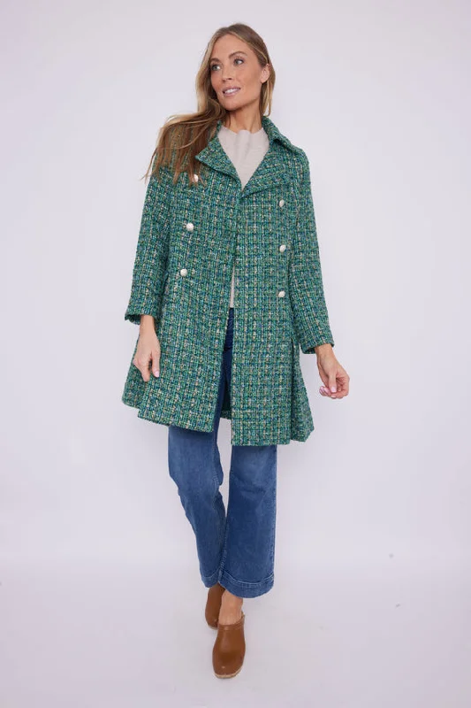 Sail to Sable Button Front Coat Green Multi