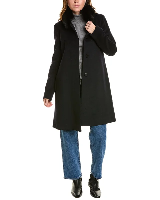 FLEURETTE Long Wool-Blend Coat