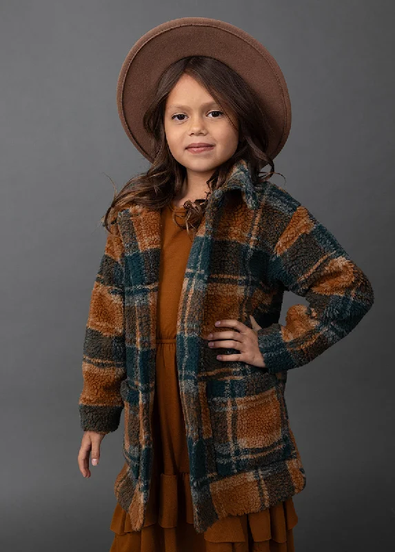 Gertrude Coat in Camel Plaid