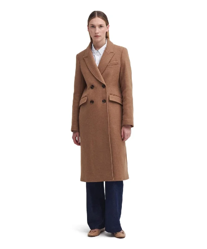 Barbour Marylin Tailored Wool Coat in Camel