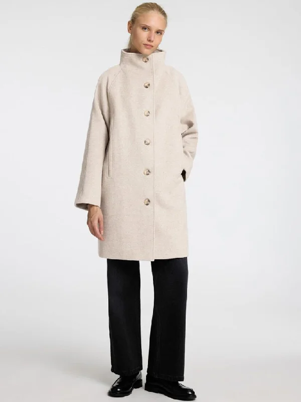 Selected Femme Vinni Wool Coat in Sandshell Melange