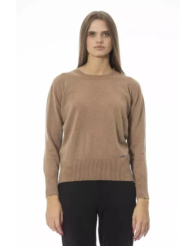 Baldinini Trend Women's Beige Wool Sweater - 40 IT