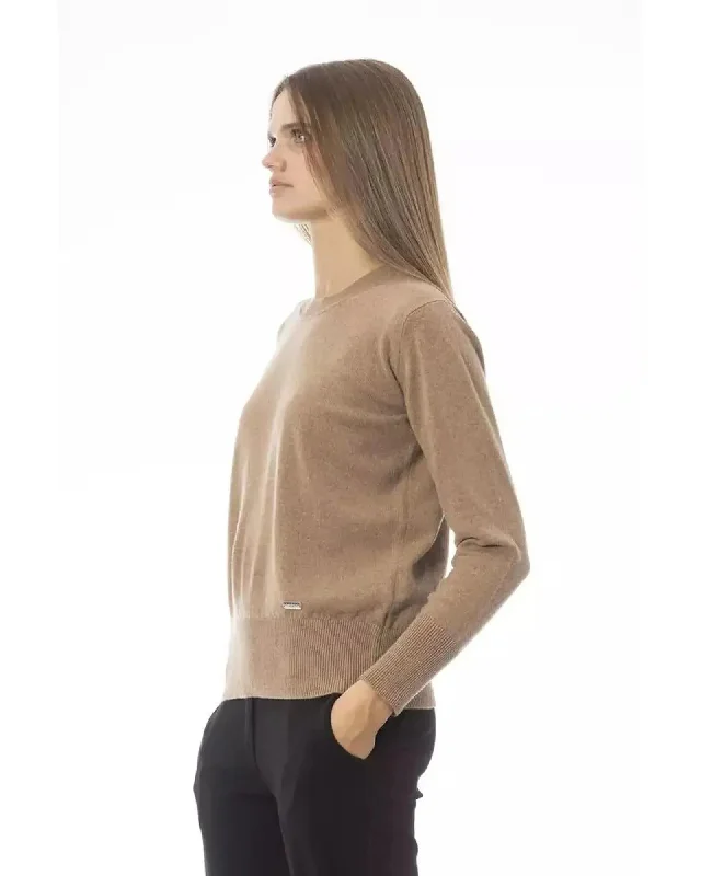 Baldinini Trend Women's Beige Wool Sweater - 44 IT