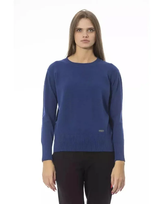 Baldinini Trend Women's Blue Wool Sweater - 42 IT