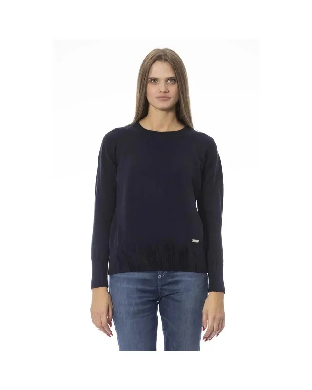 Baldinini Trend Women's Blue Wool Sweater - 44 IT